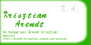 krisztian arendt business card